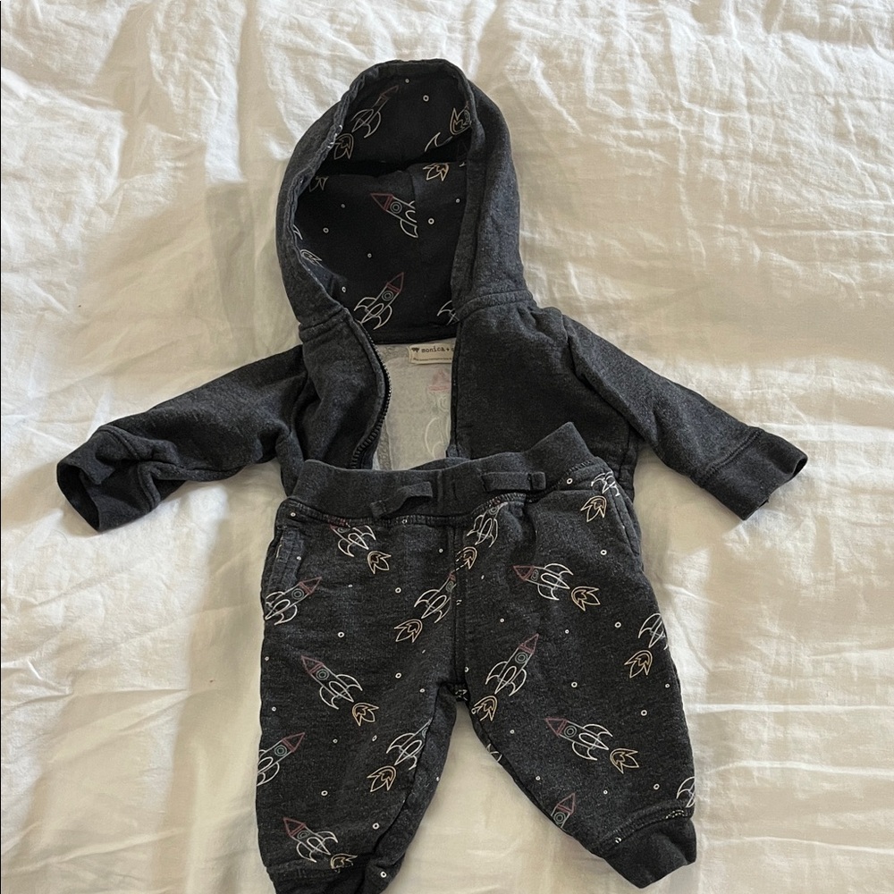 Cozy Kids Rocket Print Matching Set